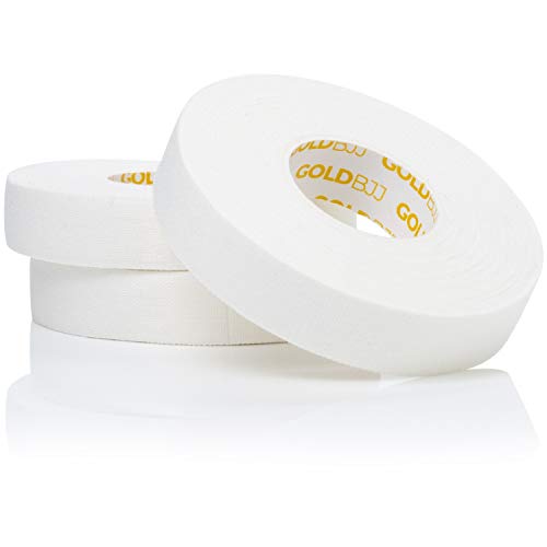 Gold BJJ Jiu Jitsu Tape - Strong Athletic Finger Tape, 1/2" x 30' - Protect Fingers in Judo, MMA, Martial Arts, Crossfit, Rock Climbing (3 Rolls)