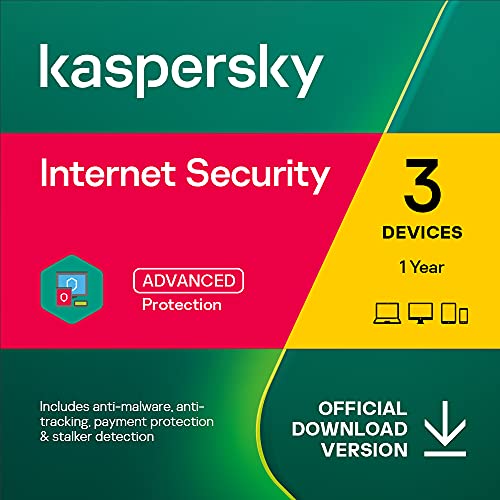 Book Cover Kaspersky Internet Security 2022 | 3 Devices | 1 Year | PC/Mac/Android | Online Code