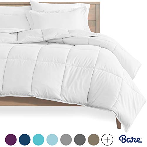 Bare Home Comforter Set - Queen Size - Goose Down Alternative - Ultra-Soft - Premium 1800 Series - Hypoallergenic - All Season Breathable Warmth (Queen, Red)