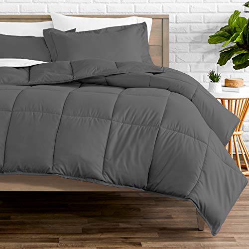 Book Cover Bare Home Comforter Set - Queen Size - Goose Down Alternative - Ultra-Soft - Premium 1800 Series - Hypoallergenic - All Season Breathable Warmth (Queen, Grey)