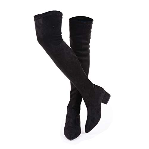 Women Boots Winter Over Knee Long Boots Fashion Boots Heels Autumn Quality Suede Comfort Square Heels US Size