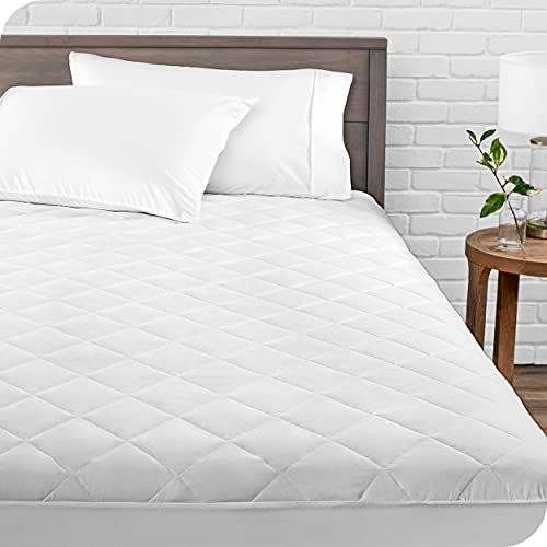 Book Cover Bare Home Quilted Fitted Mattress Pad (Twin Extra Long) - Cooling Mattress Topper - Easily Washable - Elastic Fitted Mattress Cover - Stretch-to-Fit up to 15 Inches Deep (Twin XL)