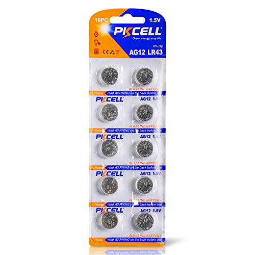 PK Cell 386 LR43 SR43SW 301 AG12 1.5V Alkaline Watch Battery 10 Counts