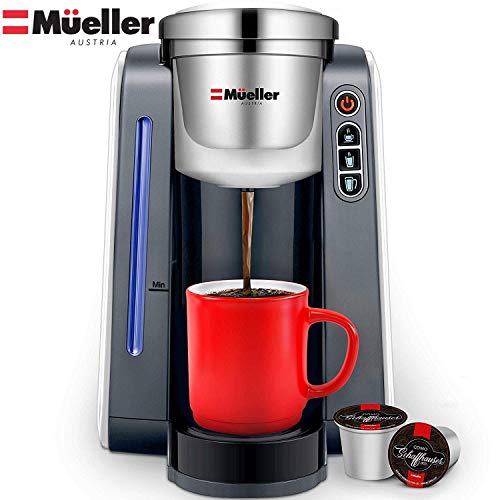 Mueller Ultima Single Serve Pod Compatible Coffee Maker Machine With 4 Brew Sizes for 1.0 and 2.0 Pods. Rapid Brew Technology with Large Removable 48 oz Water Tank