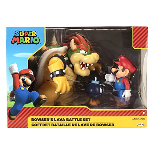 Nintendo Super Mario, Bowser, BOB - OMB , Figure (3 Pack), Bowser Vs Mario Diorama Set