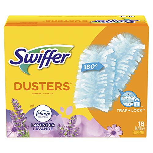 Book Cover Swiffer 180 Dusters, Ceiling Fan Duster, Multi Surface Refills with Febreze Lavender, 18 Count