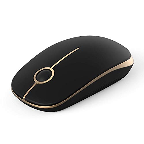 Book Cover Jelly Comb 2.4G Slim Wireless Mouse with Nano Receiver MS001 (Black and Gold)