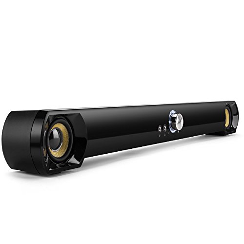 Saxhorn Mini Soundbar Speaker for Computer Desktop Laptop PC, USB Powered, Black