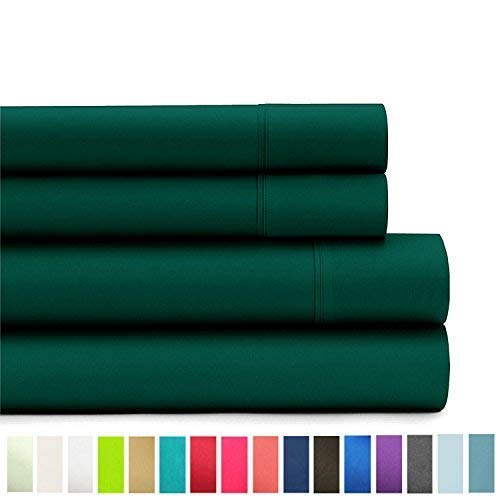 American Home Collection Deluxe 3 Piece Bed Sheet Sets of Brushed Microfiber Wrinkle Resistant Silky Soft Touch (Twin, Forest Green)