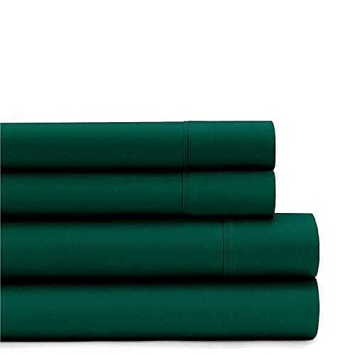 American Home Collection Deluxe 4 Piece Bed Sheet Sets of Brushed Microfiber 16" Deep Pocket Wrinkle Resistant Silky Soft Touch (Queen, Forest Green)