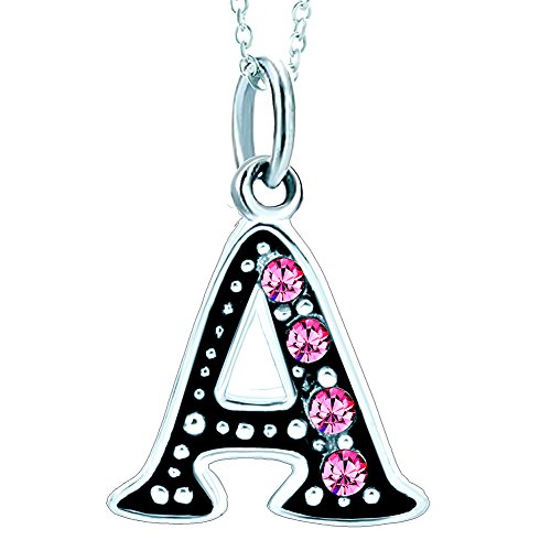 LovelyJewelry Pink Letter A-Z Alphabet Initial Charms Bead Necklace Pendant