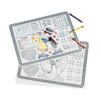 Fun Express Paper Wedding Childrens Activity Placemats (36 Pack)