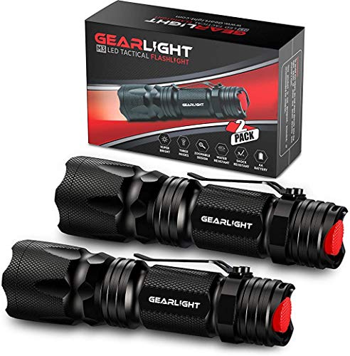 Book Cover L'lysColors M3 LED Tactical Flashlight [2 Pack] with Belt Clip, Batteries Included - Zoomable, 3 Modes, Water Resistant, Small Mini Light - Best Everyday Carry Flashlights