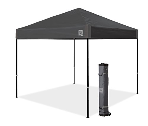 Book Cover E-Z UP AMB3SBKF10SG Ambassador, 10' x 10', Roller Bag and 4 Piece Spike Set, Steel Gray Instant Canopy Shelter Tent