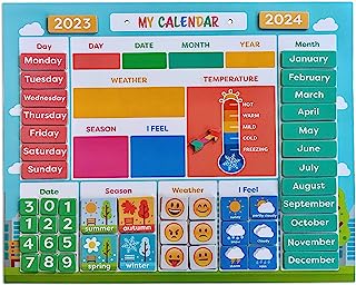 Book Cover My First Daily Magnetic Calendar | Weather Station for Kids | Moods and Emotions | Preschool Learning Toys | Classroom Calendar Set |Usable on Wall or Fridge