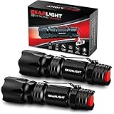 GearLight M3 Mini LED Flashlight - 2 Bright, Small Tactical Flashlights with High Lumens and Pocket Clip for Camping, Outdoor & Emergency Use ﻿ - Black