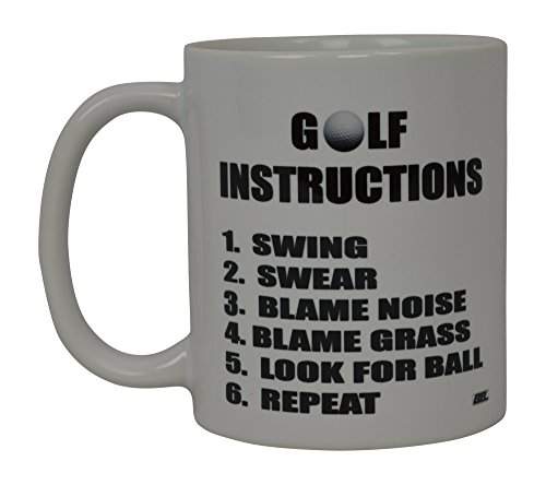 Book Cover Best Funny Golf Coffee Mug Golf Instructions Novelty Cup Joke Great Gag Gift Idea For Office Work Adult Humor Employee Boss Golfers