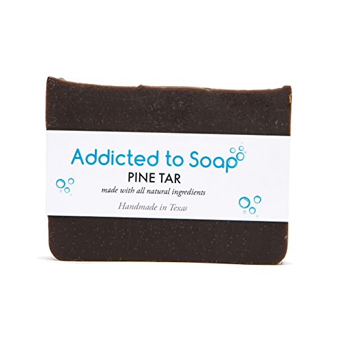 Addicted to Soap â€“ Pine Tar Soap | Mens Soap Bar â€“ Black Soap with Natural Organic Olive & Coconut Oils â€“ Best Soap for Men Guaranteed Handmade in Texas Body Hand Soap Bar (Pine Tar Soap)