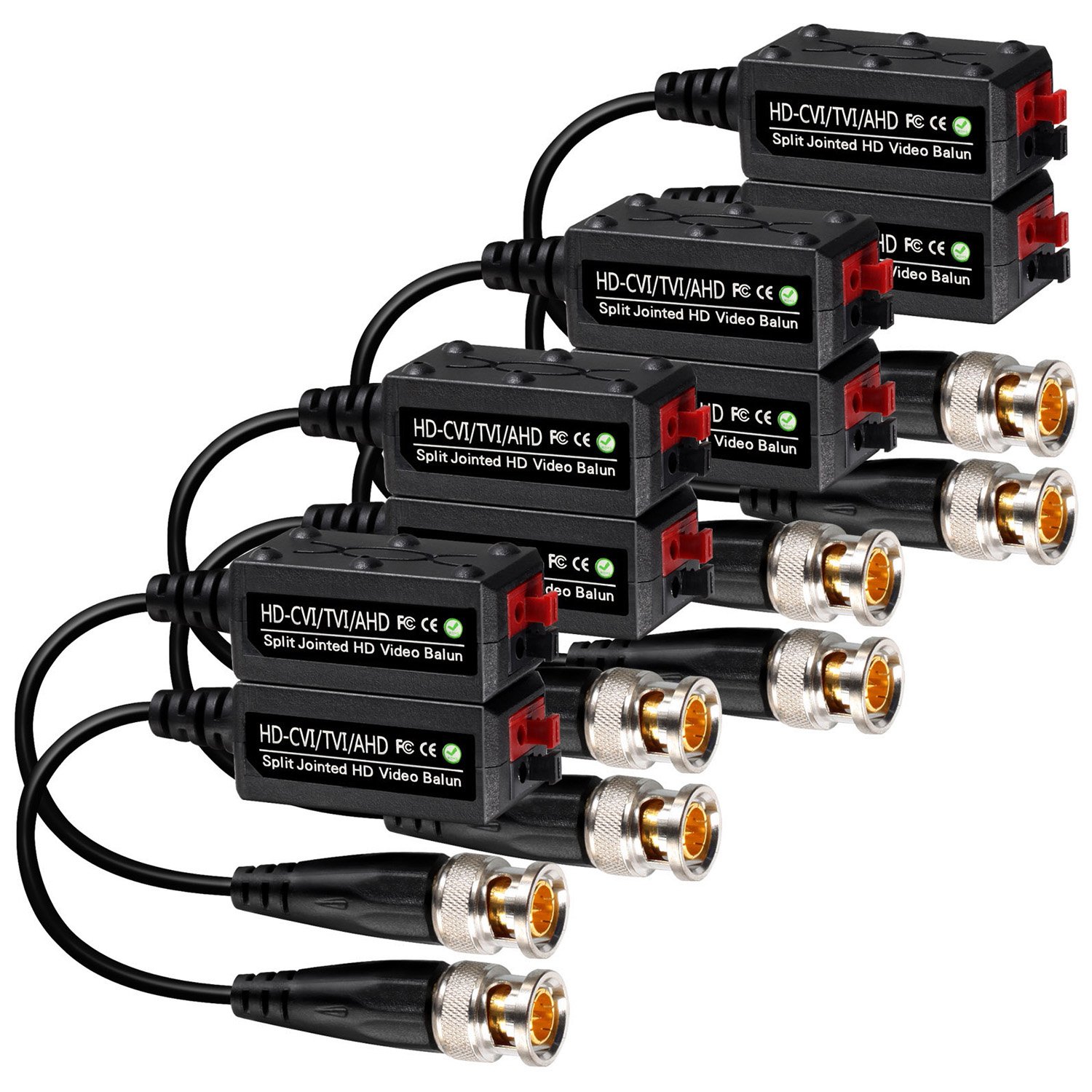 VIMVIP [Upgraded 4 Pairs Split Joint Mini CCTV BNC HD-CVI/TVI/AHD Passive Video Balun Transceiver