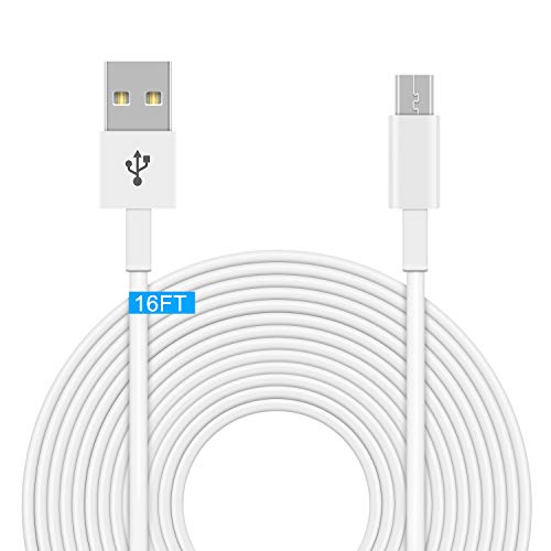 16.4ft Power Extension Cable for Wyze Cam Pan, for Wyze Cam Pan V2,for YI Dome Home Camera,for WyzeCam,for Furbo Dog,for Nest Cam,for Arlo Q,for Netvue,Charger Data Sync Cord for Home Security