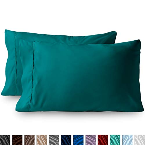 Book Cover Bare Home Premium 1800 Ultra-Soft Microfiber Pillowcase Set - Double Brushed - Hypoallergenic - Wrinkle Resistant (King Pillowcase Set of 2, Emerald)