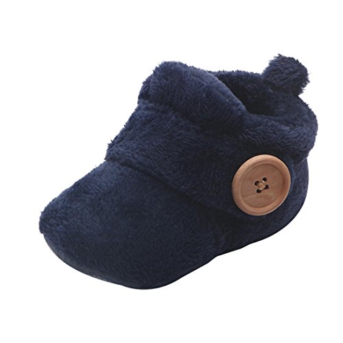Book Cover Axinke Winter Soft Warm Cute Baby Boys Girls Newborn Infant Shoes with Button Closure (3-6Month Length:11CM/4.3