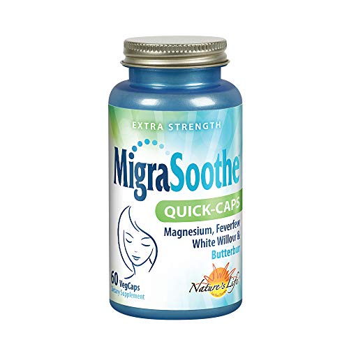 Nature's Life MigraSoothe Quick-Caps | Extra Strength Formula with Magnesium, Feverfew, White Willow | 60ct, 30 Serv.