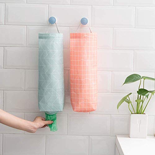 AKAZA 2Pcs Plastic Bag Holder Waterproof Wall Mount Grocery Bag Dispenser Garbage Bag Organizer Plastic Bag Holder and Dispenser
