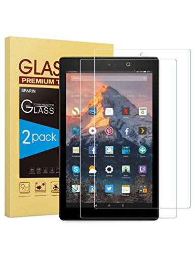 Book Cover [2-Pack] SPARIN Tempered Glass Screen Protector Compatible with Fire HD 10 (9th / 7th, 2019/2017 Released) and Fire HD 10 Kids Edition (2019/2018 Released)