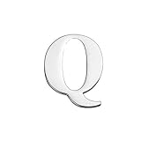 MISSU JEWELLRY Silver 26 Alphabet Letters Collar Pins Monogram Collar Brooches Business Suit Lapel Pin Badge (Q)