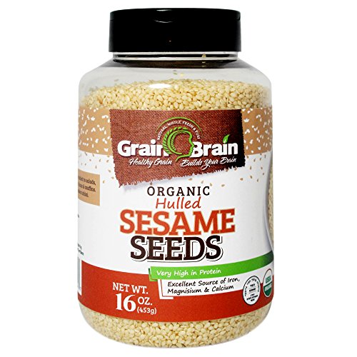 Book Cover Grain Brain Organic Sesame Seeds (white, Hulled, 16 oz)