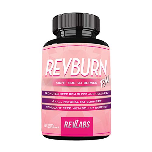 RevBurn PM Night Time Weight Loss for Her with Chamomile & Appetite Suppressant - Night Time Burner ;; Promotes Deep Rem Sleep and Recovery - Stimulant Free Metabolism Booster to Burn Fat 30 Cap