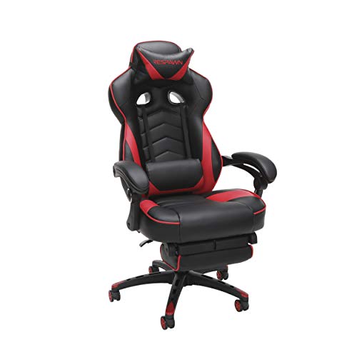 Book Cover RESPAWN 110 Racing Style Gaming Chair, Reclining Ergonomic Chair with Footrest, in Red (RSP-110-RED)