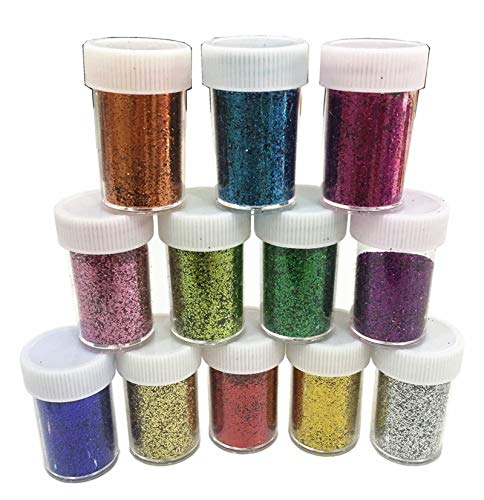 Book Cover Slime Supplies Glitter Powder Sequins for SlimeArts Crafts Extra Solvent Resistant Glitter Powder ShakersBulk Acrylic Polyester Craft Supplies Glitter Loose EyeshadowAssorted Colors12 Pack Glitter