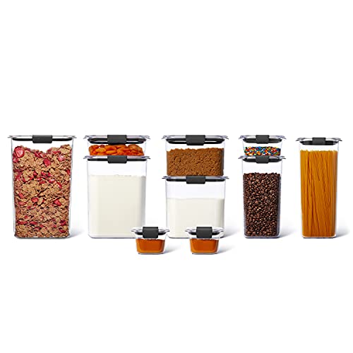 Rubbermaid Brilliance BPA Free Food Storage Containers with Lids, Airtight, for Lunch, Meal Prep, and Leftovers, Set of 10