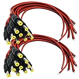 Igreeman 20-Pack Upgraded 18AWG DC Power Pigtail Male Cables: Essential for CCTV, Surveillance & Party Lighting, with Superior 2.1mm Barrel Jack Connectors