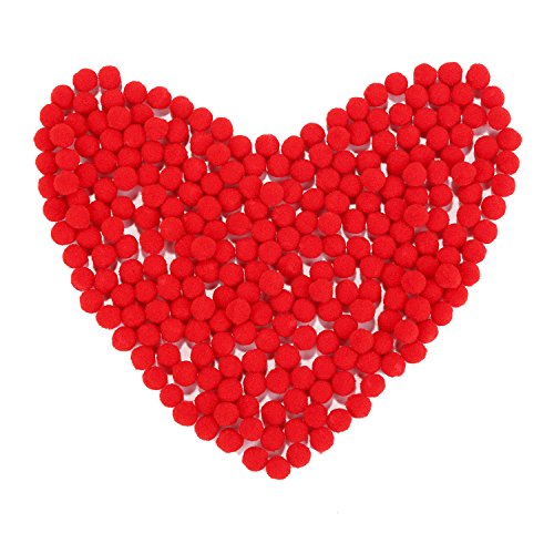 250 Pieces Christmas Red Pom Poms Craft, Mini Pom Poms Red Small Fluffy Pom Poms for Decor Arts Crafts DIY (8 mm)