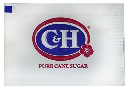 Book Cover C&H Pure Cane NON-GMO Granulated Sugar, 0.10 Ounce (2.83 Gram) Packets - Pack of 500