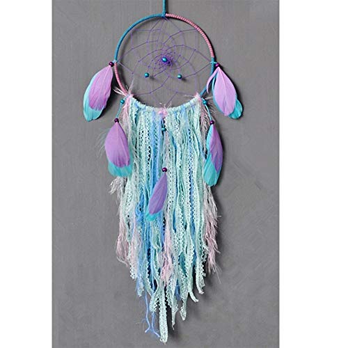 Book Cover Dream Catcher Handmade Traditional White Feather Wind Chime Wall Hanging Home Decoration (Purple Bohemia Dream Catcher