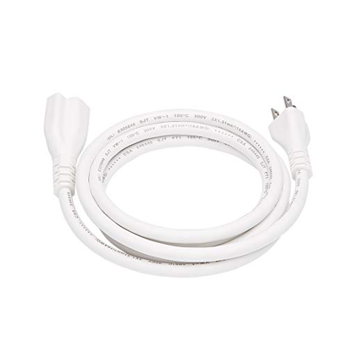 Book Cover Amazon Basics 6-Foot Extension Cord - 13 Amps, 125V - White