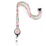 Grekywin Flowers Lanyard Keychain for Women, Neck Lanyards, ID Badge Holder for Teacher, Students