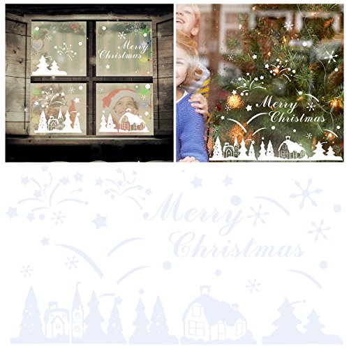 NICEXMAS Christmas Window Clings Wall Sticker Removable Decal Home Decor DIY Art Decoration