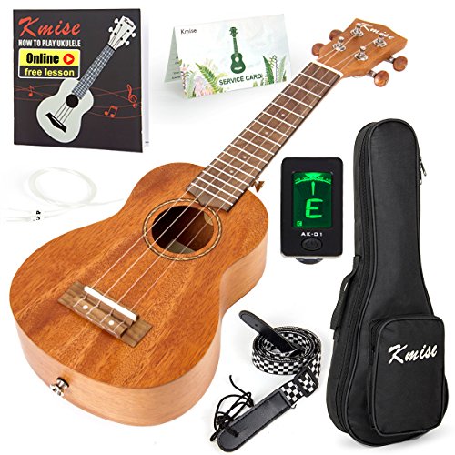 Book Cover Kmise Soprano Ukulele Professional Mahogany Instrument 21 Inch Hawaiian Ukalalee for Beginner With Ukelele Starter Kit ( Free Online Lesson Bag Tuner Strap Replacement Strings Instruction Booklet )
