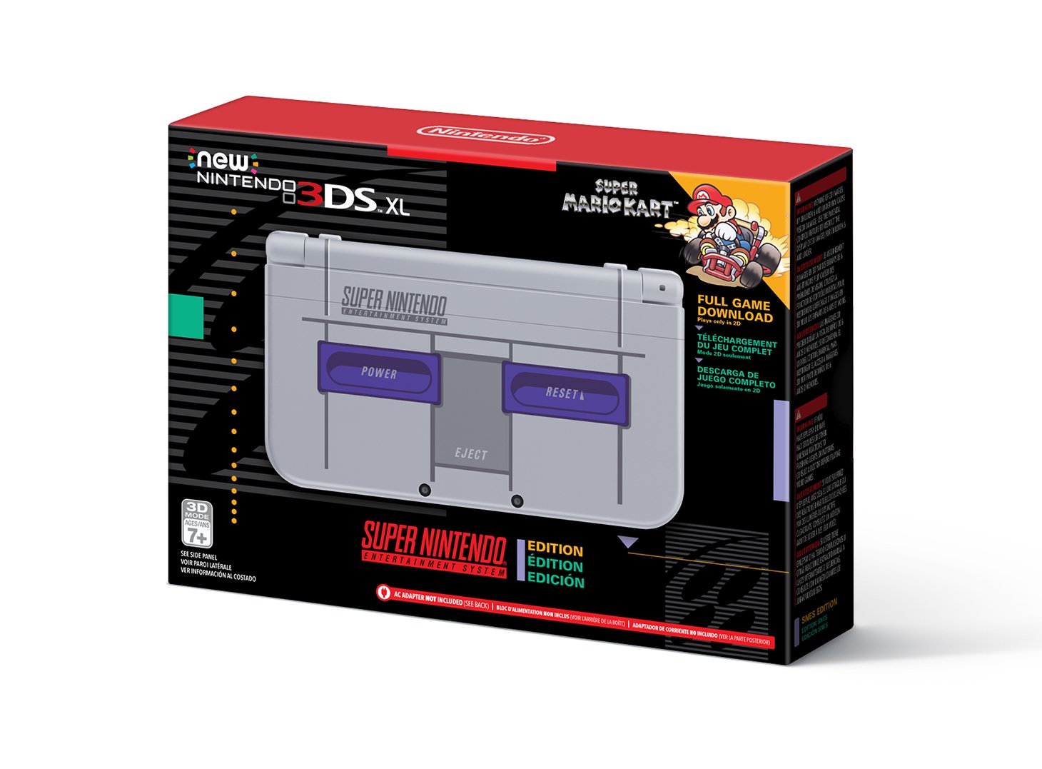 Book Cover Nintendo New 3DS XL - Super NES Edition + Super Mario Kart for SNES SNES Classic without AC Adapter