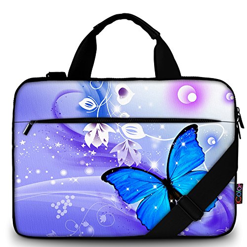 ICOLOR unisex Laptop Shoulder Messenger Bags,Top Handle Bag Blue Size: 14"~15.6"