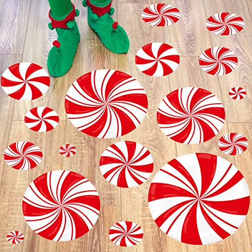 Book Cover Peppermint Floor Decals Stickers 36 Pcs for Christmas Decoration Candy Party Supply