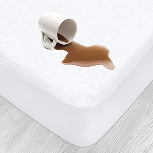 Safe and Sound Twin Waterproof Mattress Protector, Breathable Soft Cotton Terry Surface Bed Protector, Noiseless Deep Pocket Fitted Up 8 Inch-21 Inch Mattress Cover
