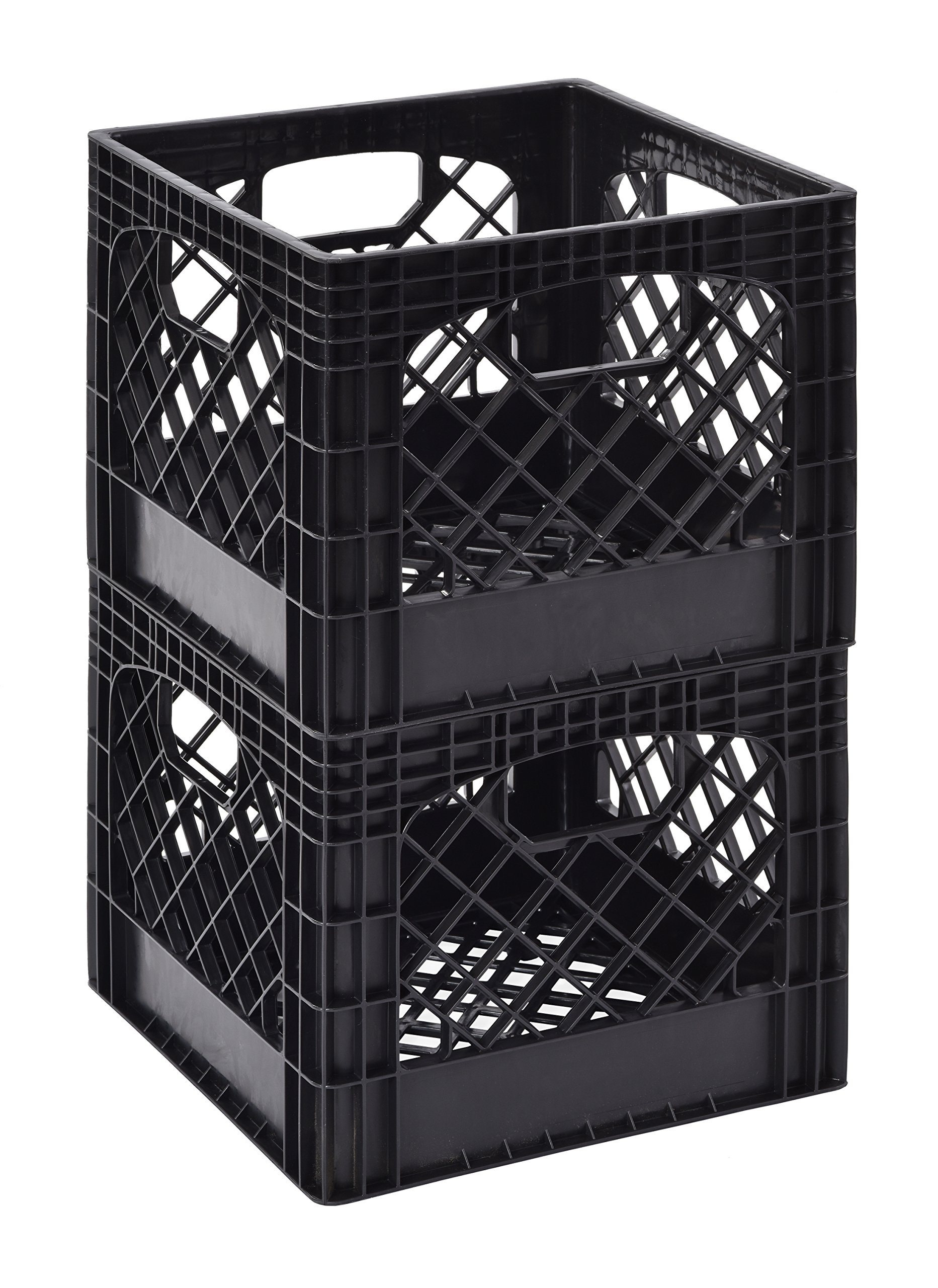 Muscle Rack MK131311-B2PK 11" x 13" x 13" Black Milk Crate (Pack of 2)