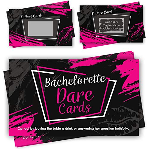 Bachelorette Party Scratch Off Dare Cards Games - 36 Funny & Naughty Dares Cards as Ultimate Bachelorette Party Supplies & Decorations