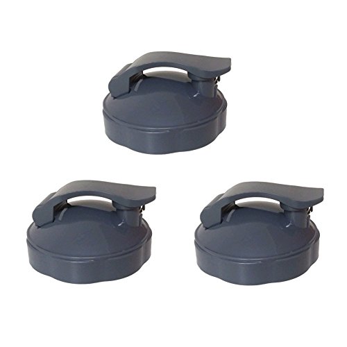 Blendin Replacement Parts, Compatible with Nutribullet 600W and 900W Blender Juicer (3 Flip Top To-Go Lids)